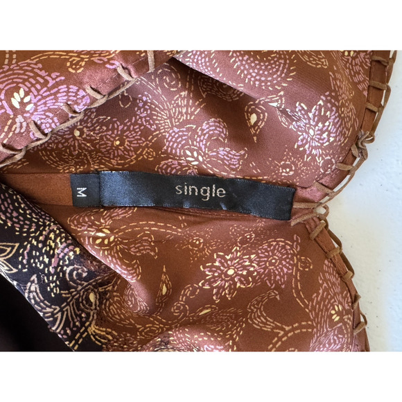 Vintage Retro Silk Beaded V-Neck Top Tunic Boho Witchy Fairy Goth Festival - Picture 10 of 12